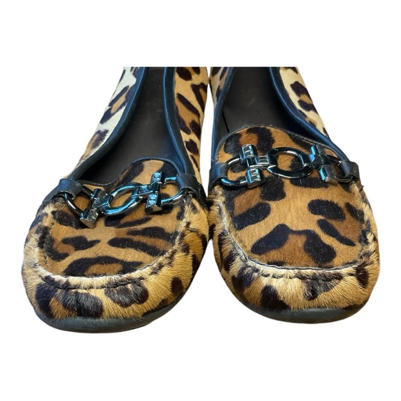 Stuart Weitzman Leopard Pony Hair Jewel Embellished Loafers | Size 11 $370 - Picture 5 of 7